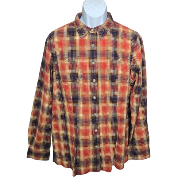 Duluth Trading Co Tops - Duluth Trading Womens Free Swingin Flannel Shirt Size Large Plaid Country Chore‎